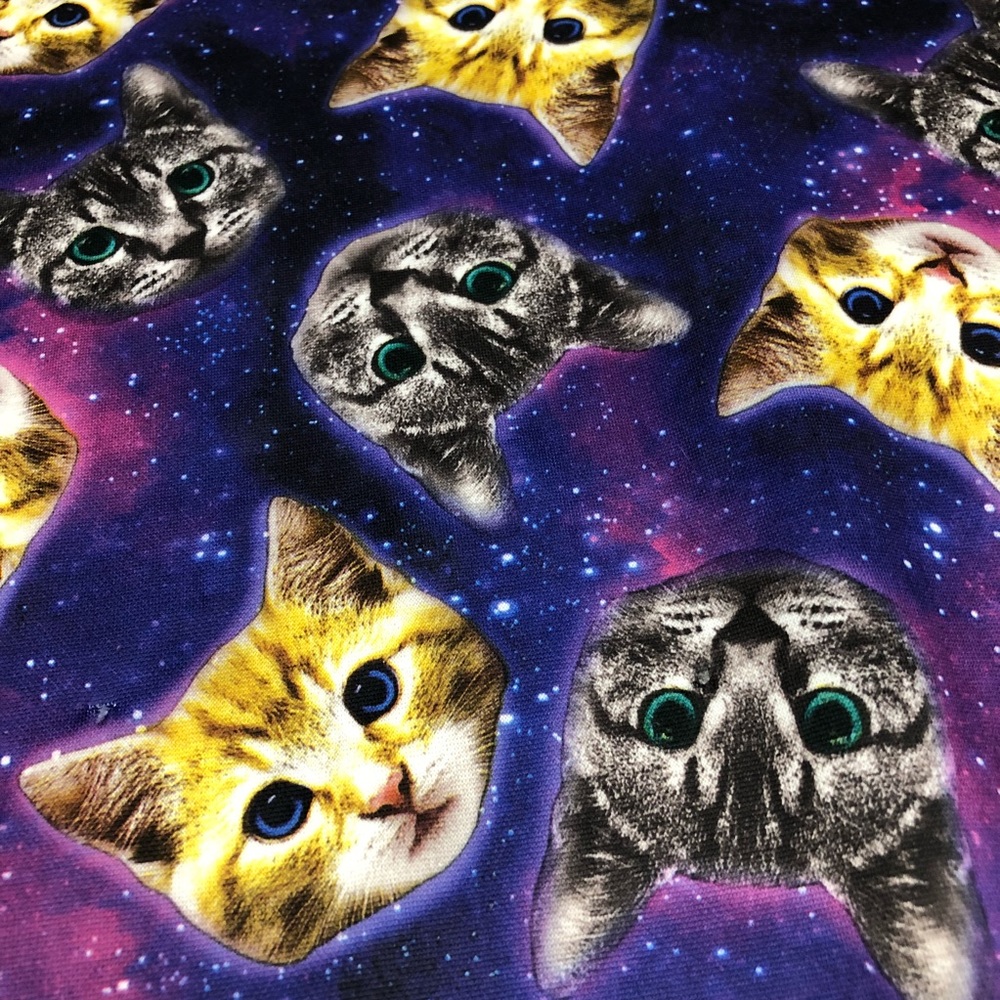 Galaxy Cat Scuba Cap Sleeve Dress Size Large